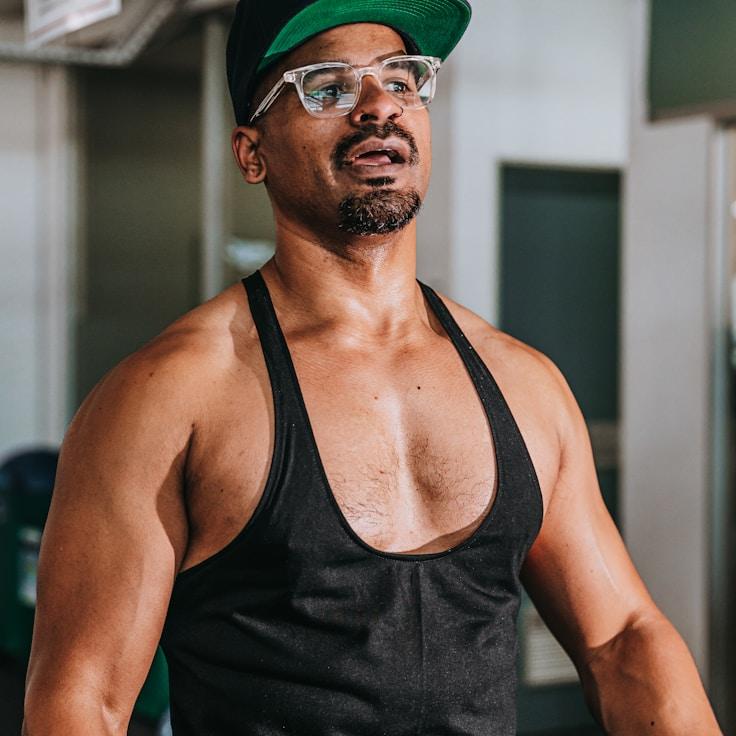 Professional gym interior with weight equipment